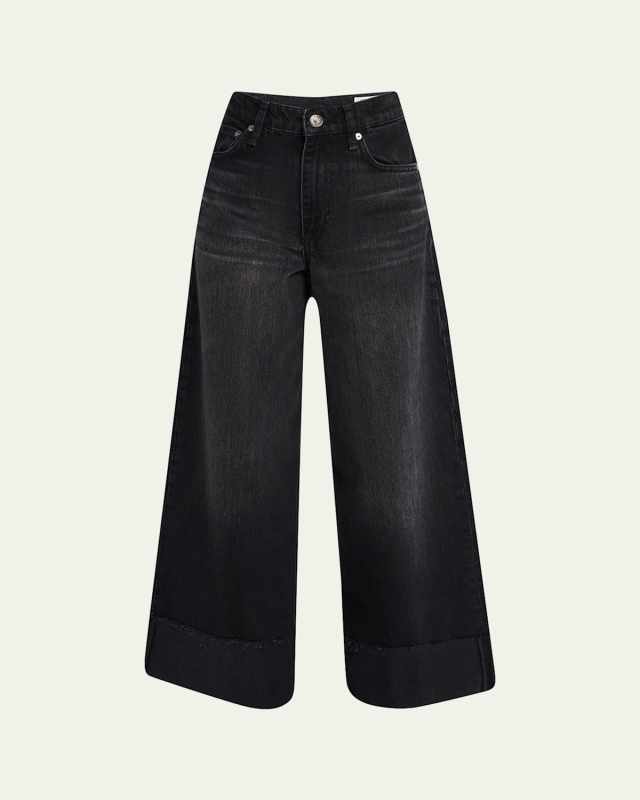 Sofie High-Rise Wide-Leg Ankle Cuff Jeans